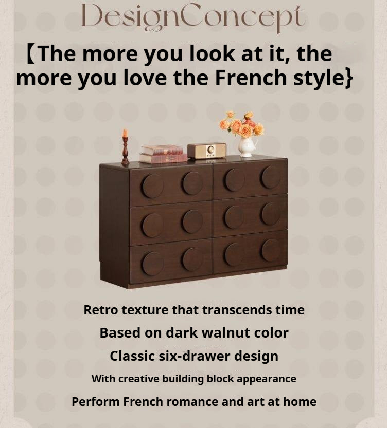 Poplar Solid Wood French Retro Style Bucket Cabinet