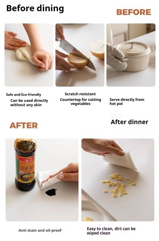 Ash, Oak Solid Wood Rock Board Dining Table