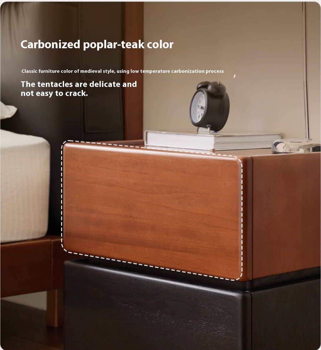 Oak, Ash Solid Wood Retro Style Nightstand