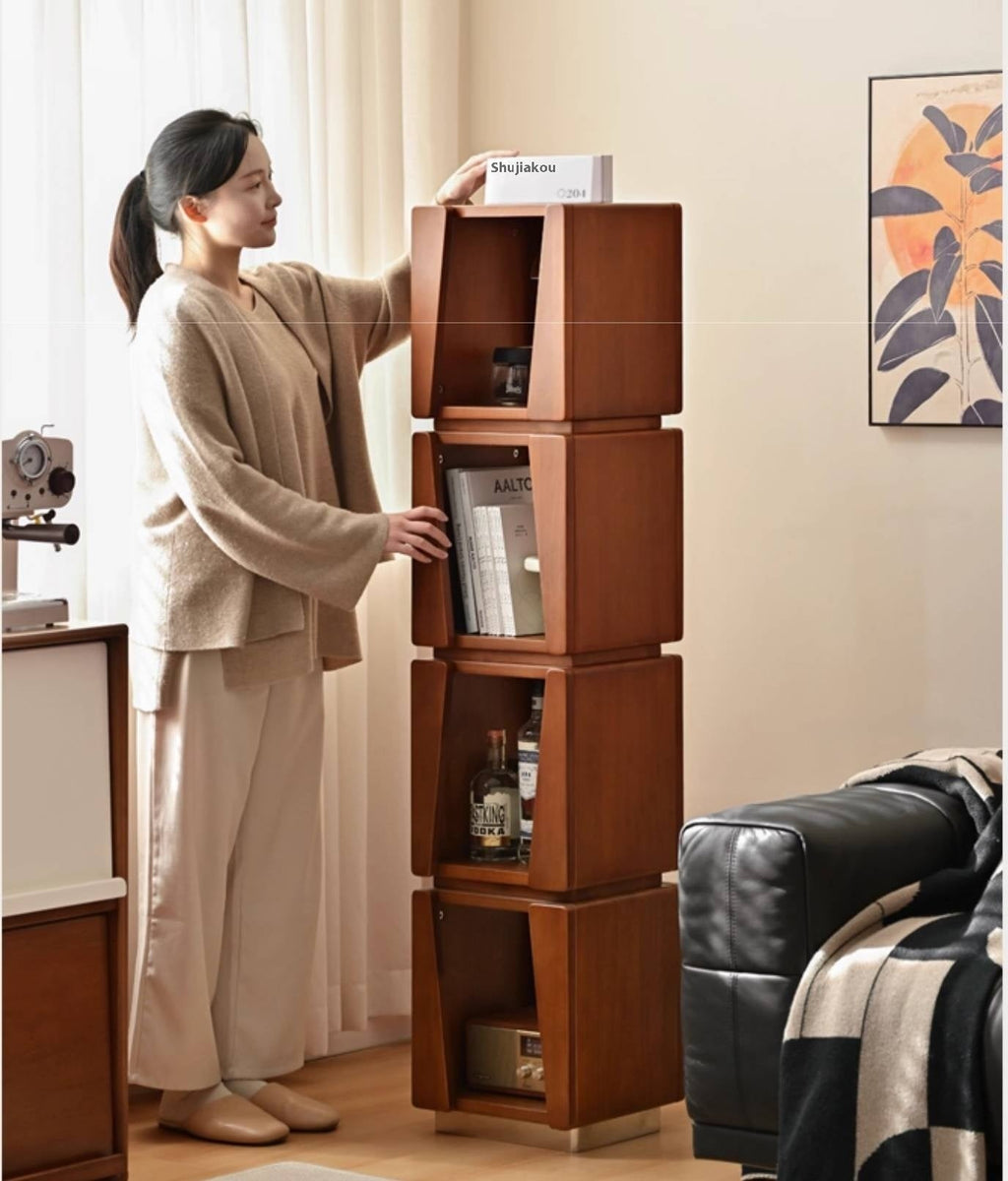 Poplar Solid Wood Bauhaus Style Floor Bookshelf