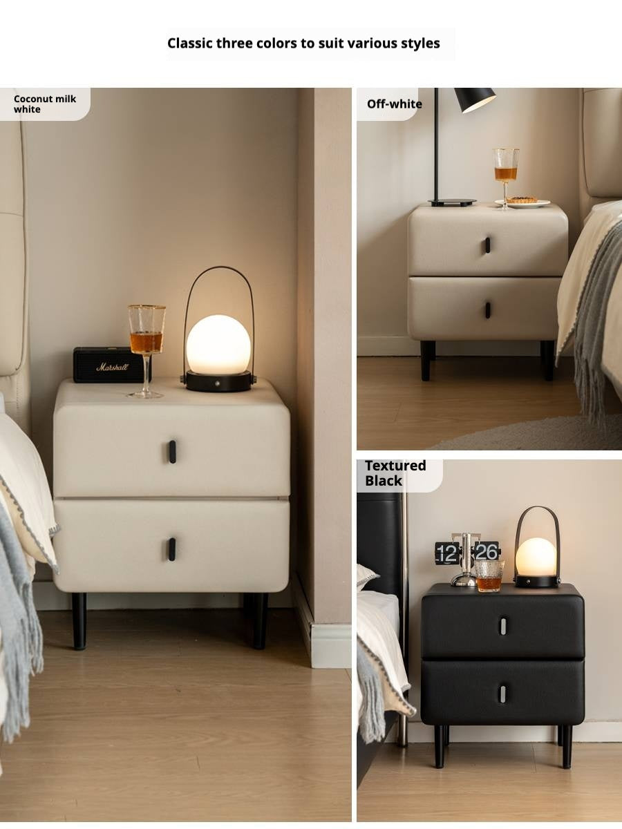 Fabric Cream Style Soft Nightstand