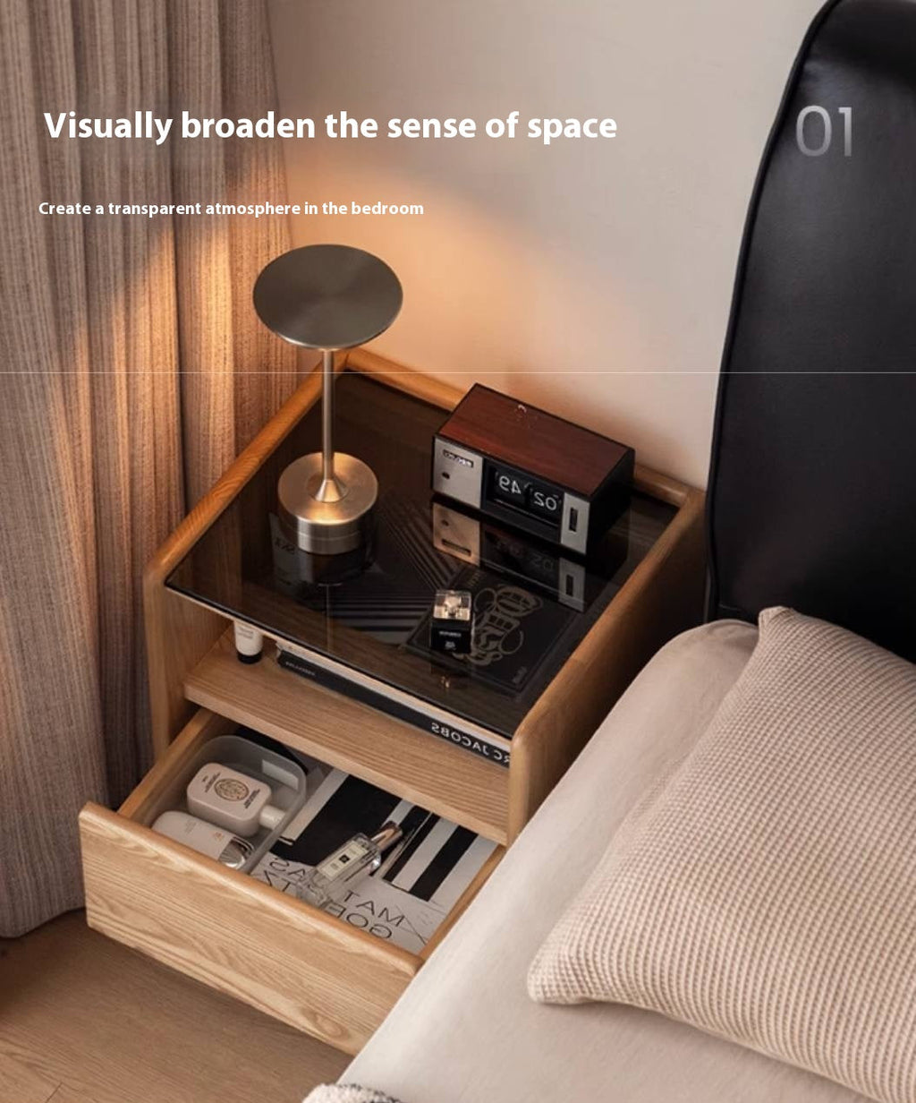 Ash, Cherry, Black walnut, Poplar, Solid Rubberwood Modern Nightstand.