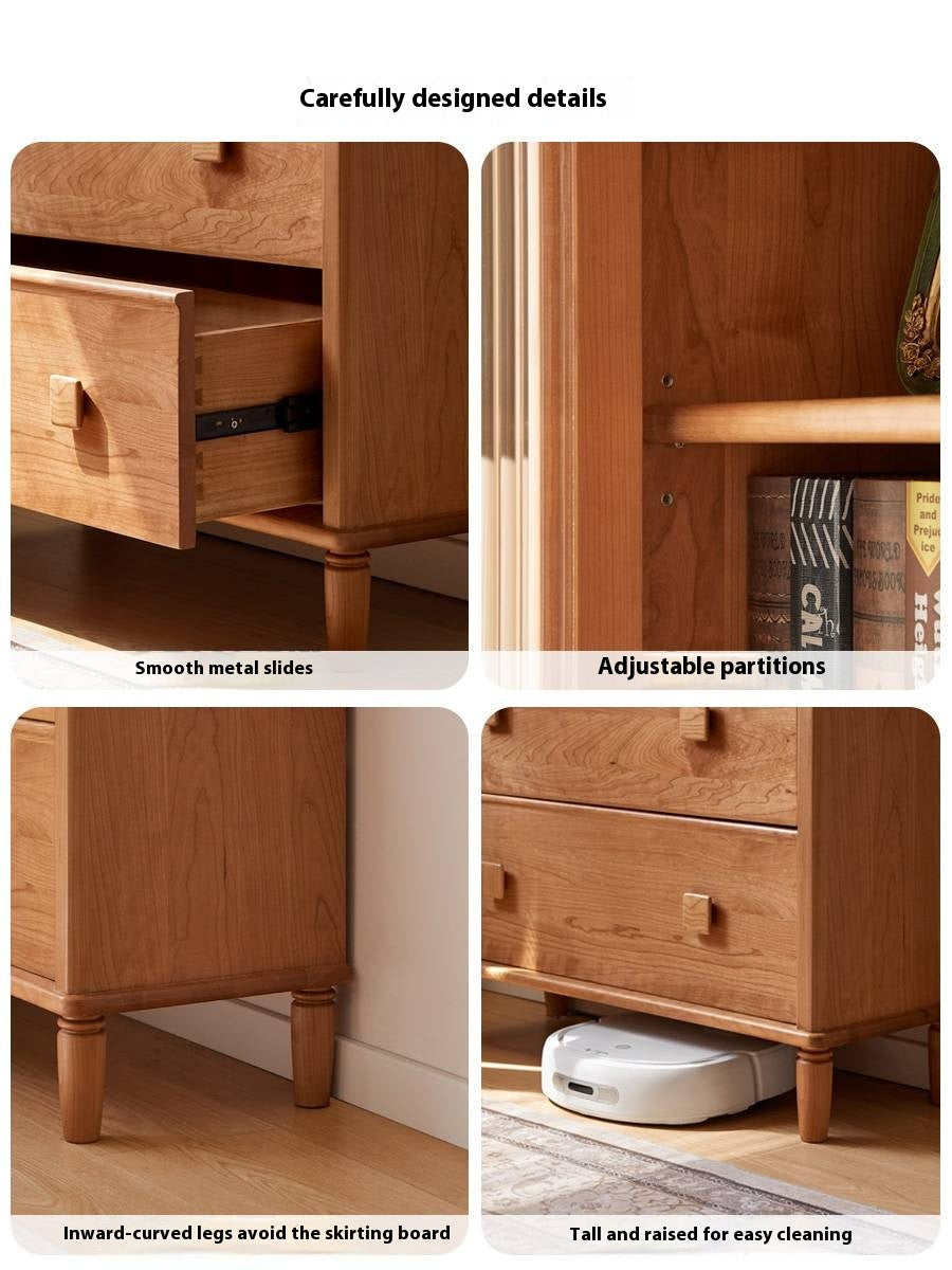 Cherry Solid Wood Middle Ancient Style Bookcase