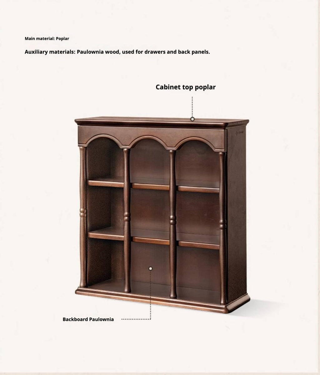 Poplar Solid Wood American Retro Side Cabinet