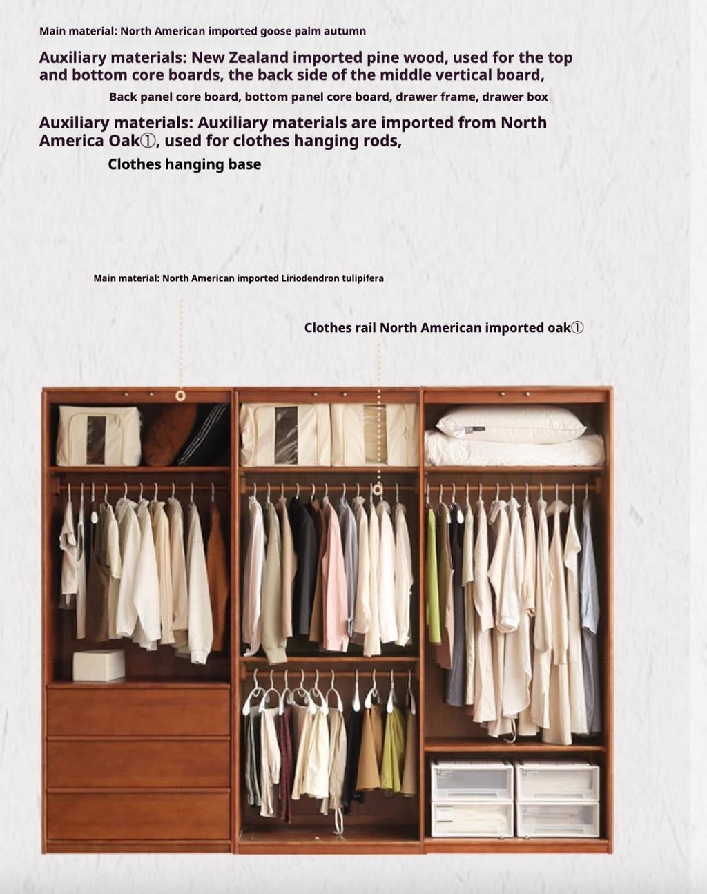 Oak Solid Wood Antique Style Wardrobe.