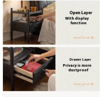 Cherry, Oak Solid Wood French Retro Nightstand