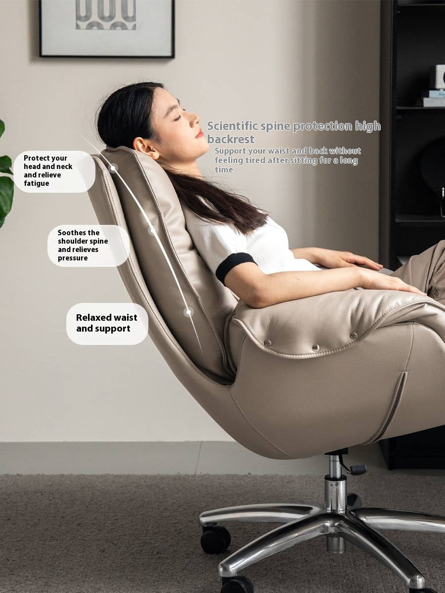 Leather Leisure Rotating Office Armchair
