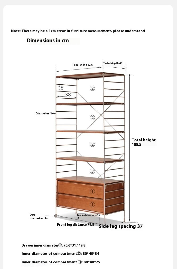 Oak Solid Wood Retro Style Side Cabinet