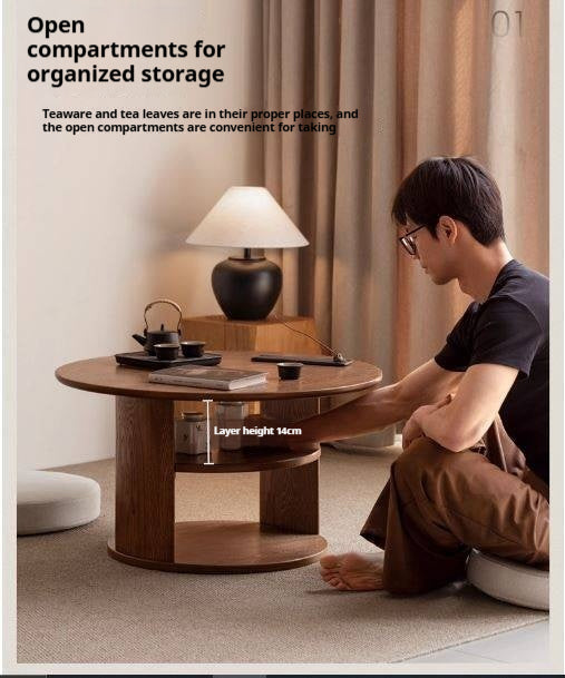 Ash Solid Wood Dual Use Tea Table