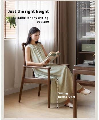 Black Walnut Solid Wood Tea Chair