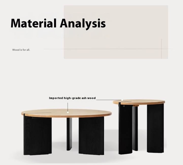 Ash Solid Wood Wabi Sabi Style Creative Coffee Table