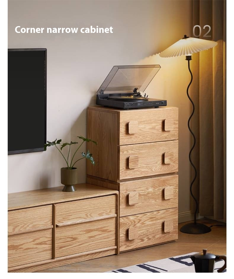 Oak, Ash Solid Wood Modern TV Stand