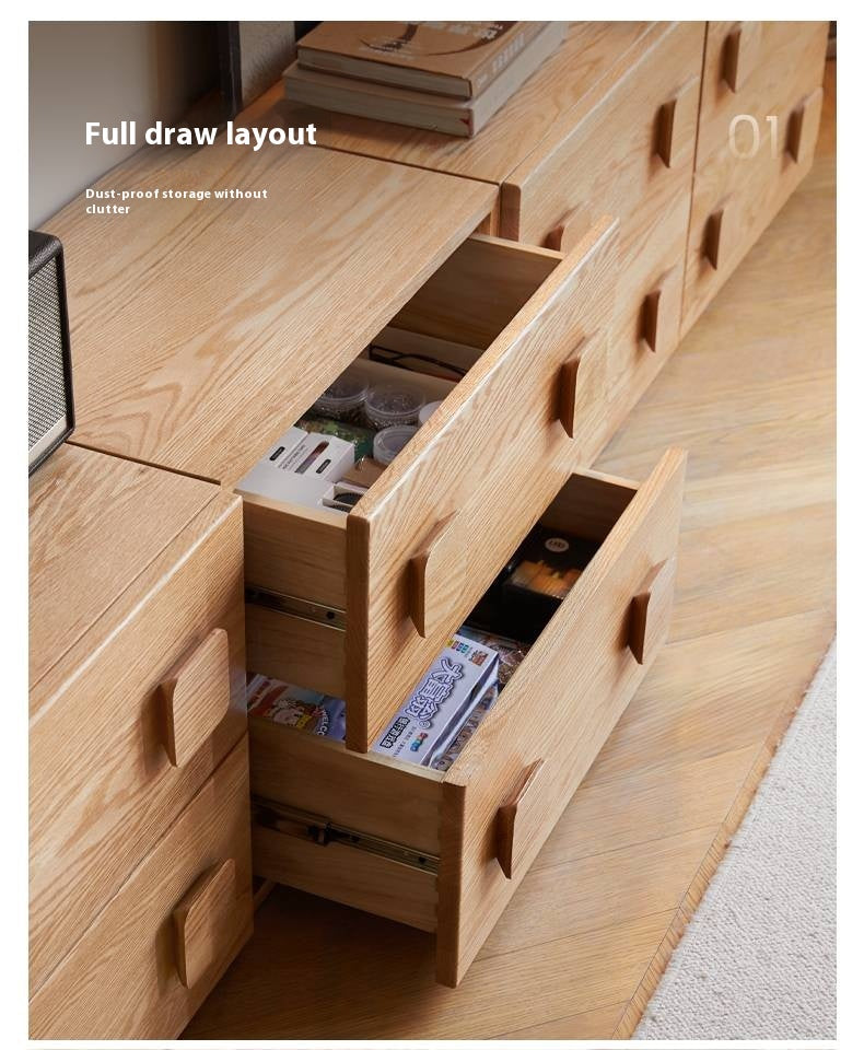 Oak, Ash Solid Wood Modern TV Stand