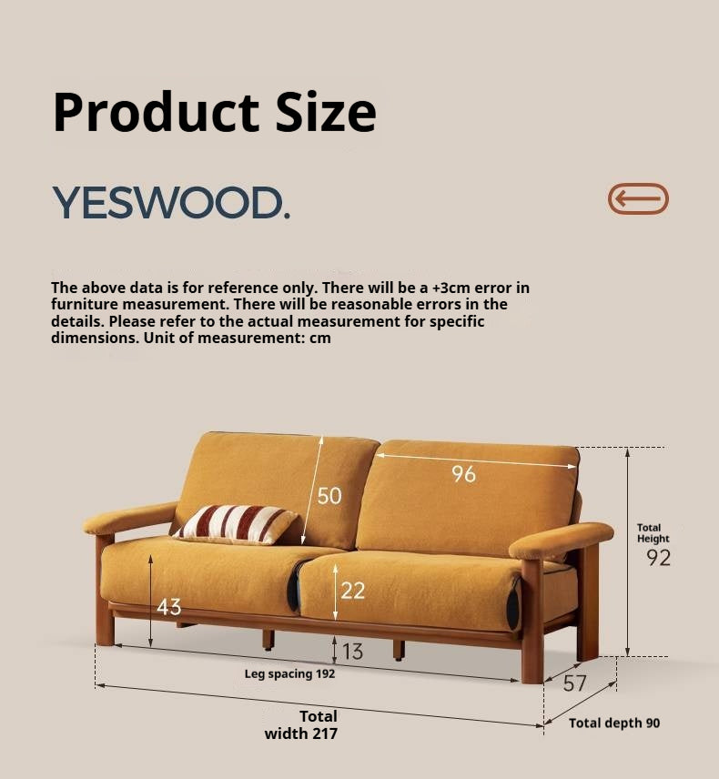 Beech Solid Wood Sofa Ancient Style