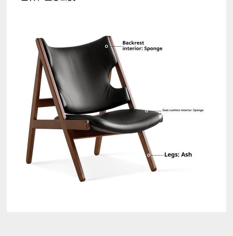 Ash Solid Wood Sofa Chair Fabric Back