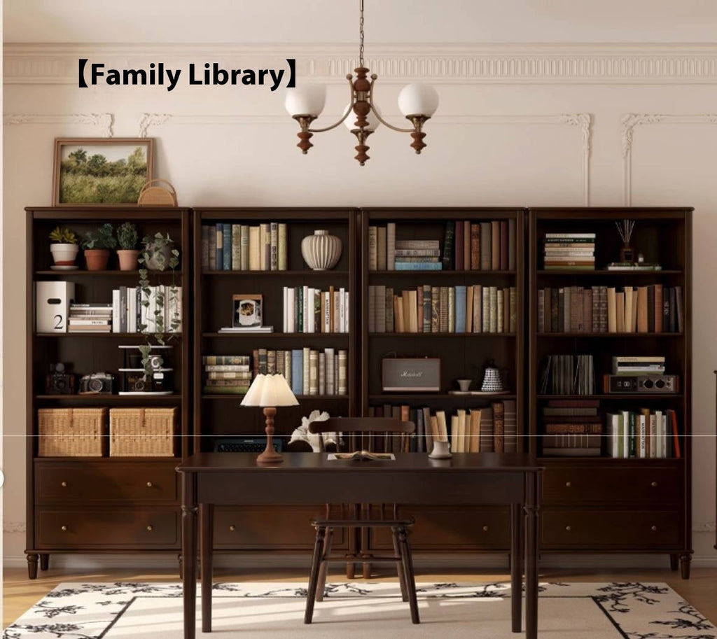 Poplar, Black Walnut Solid Wood American Style Bookcase